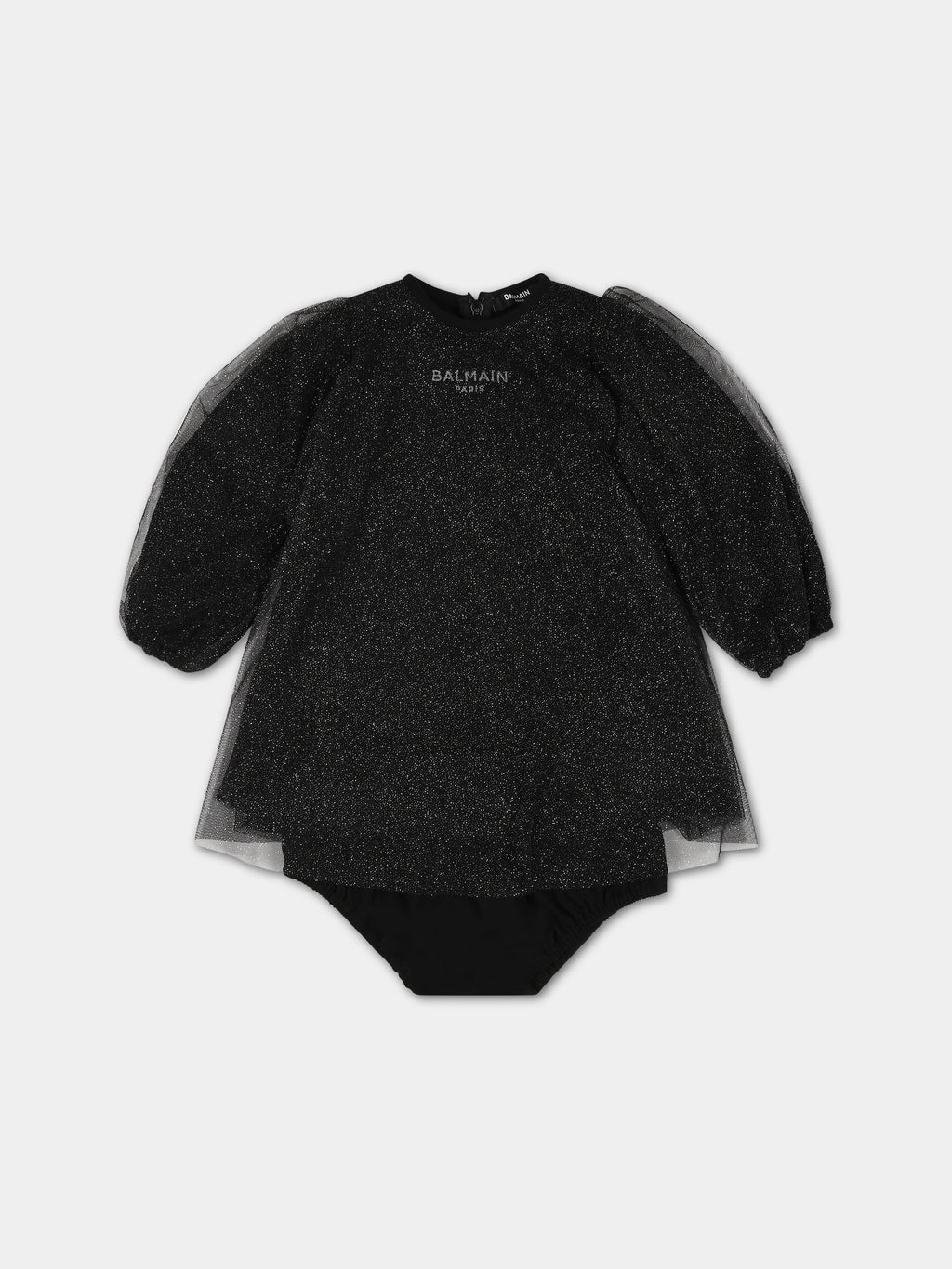 Vestito nero per neonata con logo